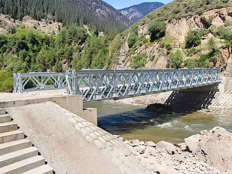 CB100 Bailey Bridge høystyrke galvanisert truss-type modulær Bailey Bridge